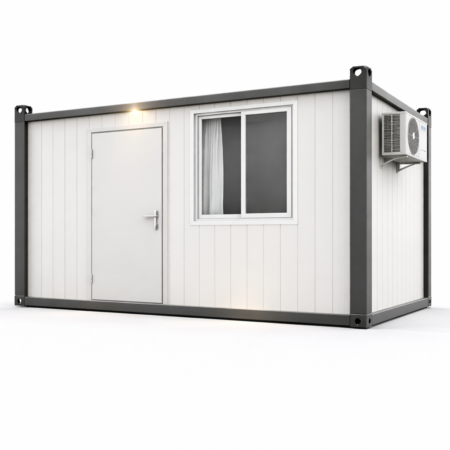 Birou modular compact cu fațadă albă