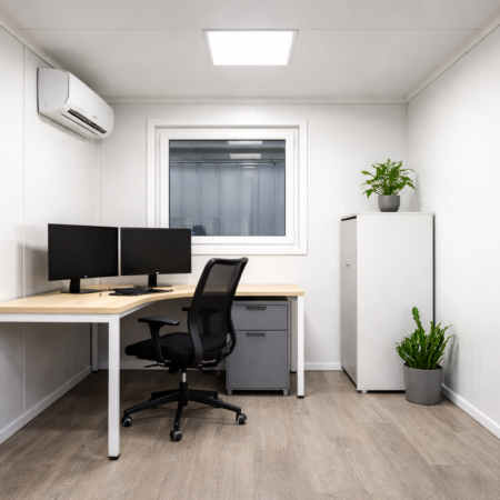 Birou modular compact într o cameră luminoasă (1)