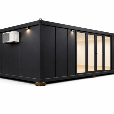 Clădire modulară modernă cu uși de sticlă (1)