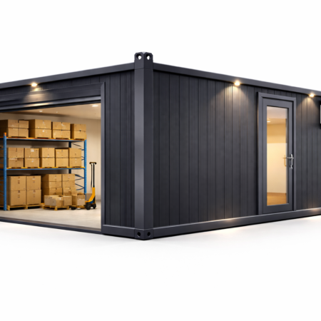 Container modular cu rafturi și birou (1)