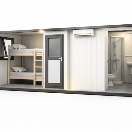 Dormitor mobil cu baie integrată