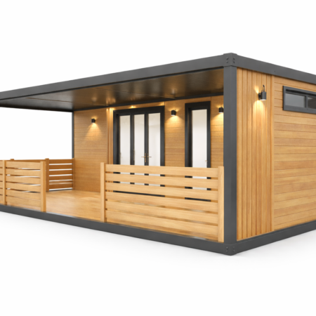 Cabină modulară modernă cu terasă