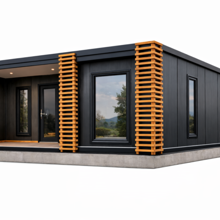 Casă modulară modernă cu accente din lemn (2)