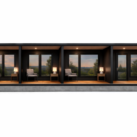 Clădire modulară modernă în peisaj liniștit (1)