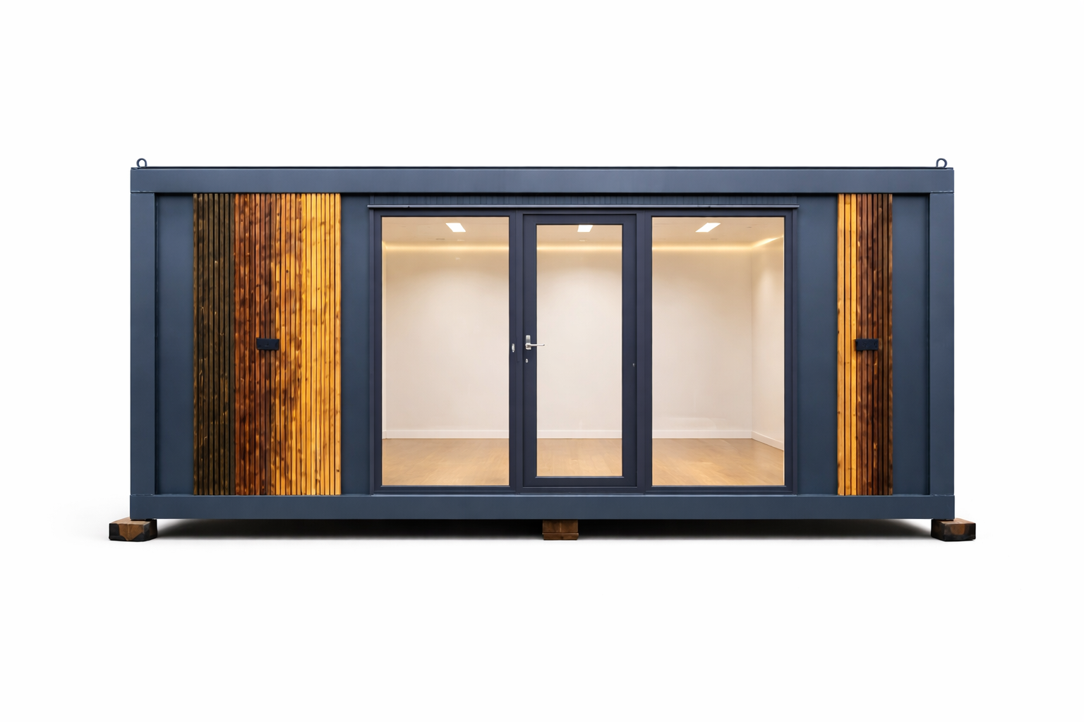 Continer modular modern cu accente de lemn
